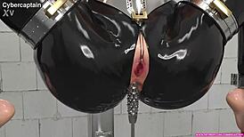 Not Angela White bound in metal for 3D fetish hentai animation