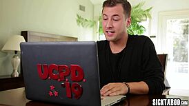 perverted teen 18+ with big tits sucking guy's monster cock 😈