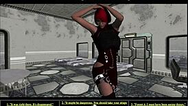 Tammy's shaved pussy gets fucked in the let's play ending.