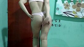 The stepdaughter acts more slutty when my wife leaves and visits my room