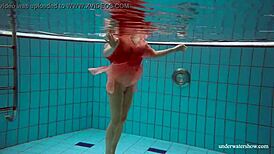 hot deniska strips naked underwater for teen fun