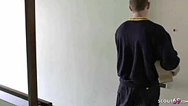 Postbote Catches German Teen Tight Tini for Hard Fick