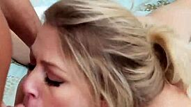 blonde teen sucks stepdad's cock