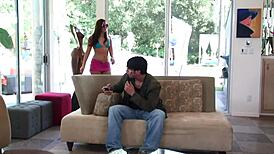 Just banging this sexy brunette slut real hard