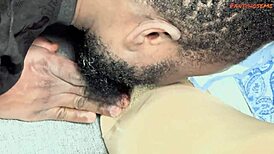 Horny mature Rita begs for black dick in tan pantyhose, hairy pussy exposed