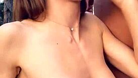 This horny blonde babe blew and banged rough in the woods. Outdoor amateur action got wild!