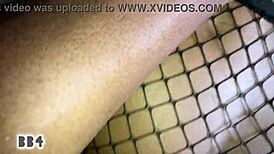 my gf screams on desk in fishnets, homemade fun