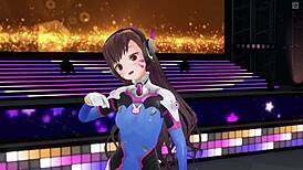 i'm a brunette anime girl surprised by a threesome blowjob after the concert