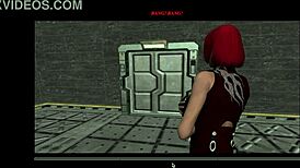 Tammy's shaved pussy gets fucked in the let's play ending.