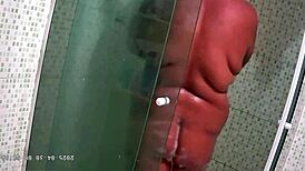 Hidden Camera Catches Chubby Stepmom Bathing in Brazil