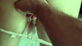 Horny milf squirts with huge toys