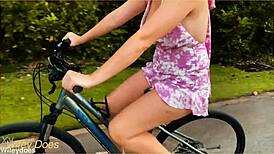 Wife Flashes Big Tit Cleavage in Public Outdoor Dare