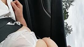 Mature Milf Flashes for Voyeur Truckers