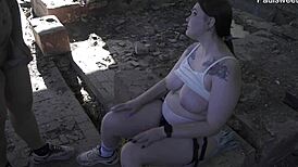 i’m loving dancing and pegging russian style outdoors