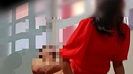 Hidden camera captures sensual upskirt spying on a latina model in the director's office at Universidad Catolica de Colombia