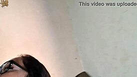 Hey, this brunette couple dives into bareback blowjob fun with cum in mouth action