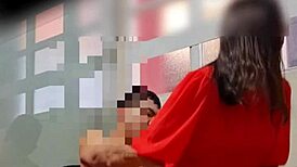 Hidden camera captures sensual upskirt spying on a latina model in the director's office at Universidad Catolica de Colombia