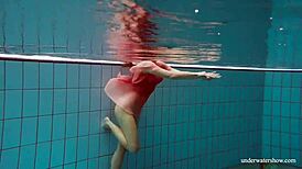 hot deniska strips naked underwater for teen fun