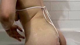 sexy hucow keeps ramming a dildo deep in her wet pussy