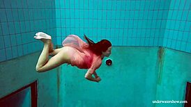 hot deniska strips naked underwater for teen fun