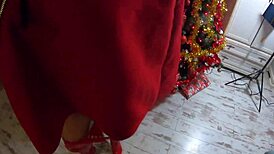 Milfy Calla Plays Santa with Horny Cheating Wife Milf Slut in Ass Worship and Face Fucking!