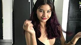 Latina Stepsister Stands And Sucks Cock Perfectly In Masturbation And Doggystyle