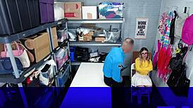 Caught stealing, aria banks sucks and fucks guard for freedom! What a taboo hardcore reality blowjob!