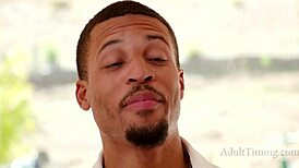 Angelina and Katrina handle Rocket's big black cock.