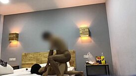 This asian school girl with a big ass gets bent over in the hotel for doggystyle fucking 😍