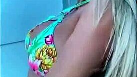 beautiful blonde woman with attractive features