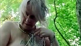 Watch Esclave F La Salope Get Wild in Forest with Dildo!