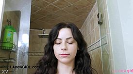 Fresh-faced model took a shower after casting.