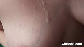 Naughty Peach Gets Cum Load On Face Eating Juice