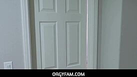 OrgyFam hosts skinny teen pounded by stepdad to climax. Wild group action unfolds nightly.