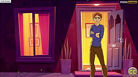 Halloween virgin plays with tits and gets footjob creampie blowjob