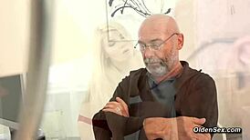 blonde teen 18+ sucks grandpa's cock?