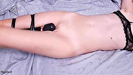 Can you believe this magic wand gave her a wild orgasm control with that European teen clit?!