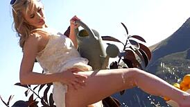 Jillian janson, a natural beauty, makes herself cum in nature