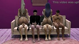 hey, petra and jenessa get wild in interracial gangbang!