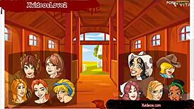 ranch girls give cowboy blowjob handjob and anal sex in country setting