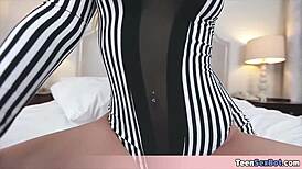 Extra Small Blonde Shows Perfect Body