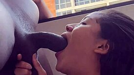 I battle my stepbrother's big black cock during a video call with my boyfriend