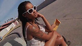 skin diamond shows she's tough with wild interracial action