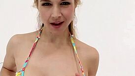 Hot Sarah Gets Her Tight Pussy Fucked Hard on the Couch. Intense Cumshot Action!