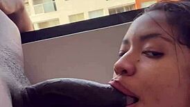 I battle my stepbrother's big black cock during a video call with my boyfriend