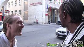 Does this blonde babe ride big black cock for a facial?