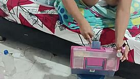 Masturbate While Wife Does Nails Close-Up