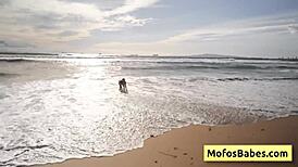 Naughty Sahara Skye Sucks Charles Dera's Big Cock At The Beach!