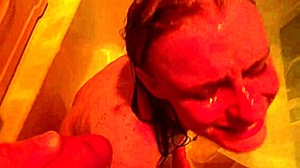 Man, this stranger gags on deep throat in a wild shower! 💦