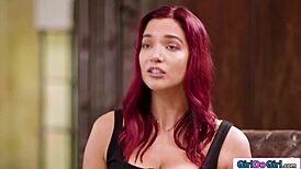 Busty Counselor Licks Ebony Client's Pussy